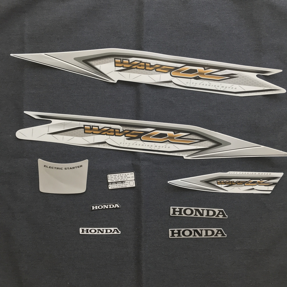 [CHUYÊN TEM] TEM DÁN XE WAVE ANPHA ĐỜI 2016 3 LỚP CAO CẤP NHƯ ZIN (MÀU BẠC TRẮNG)