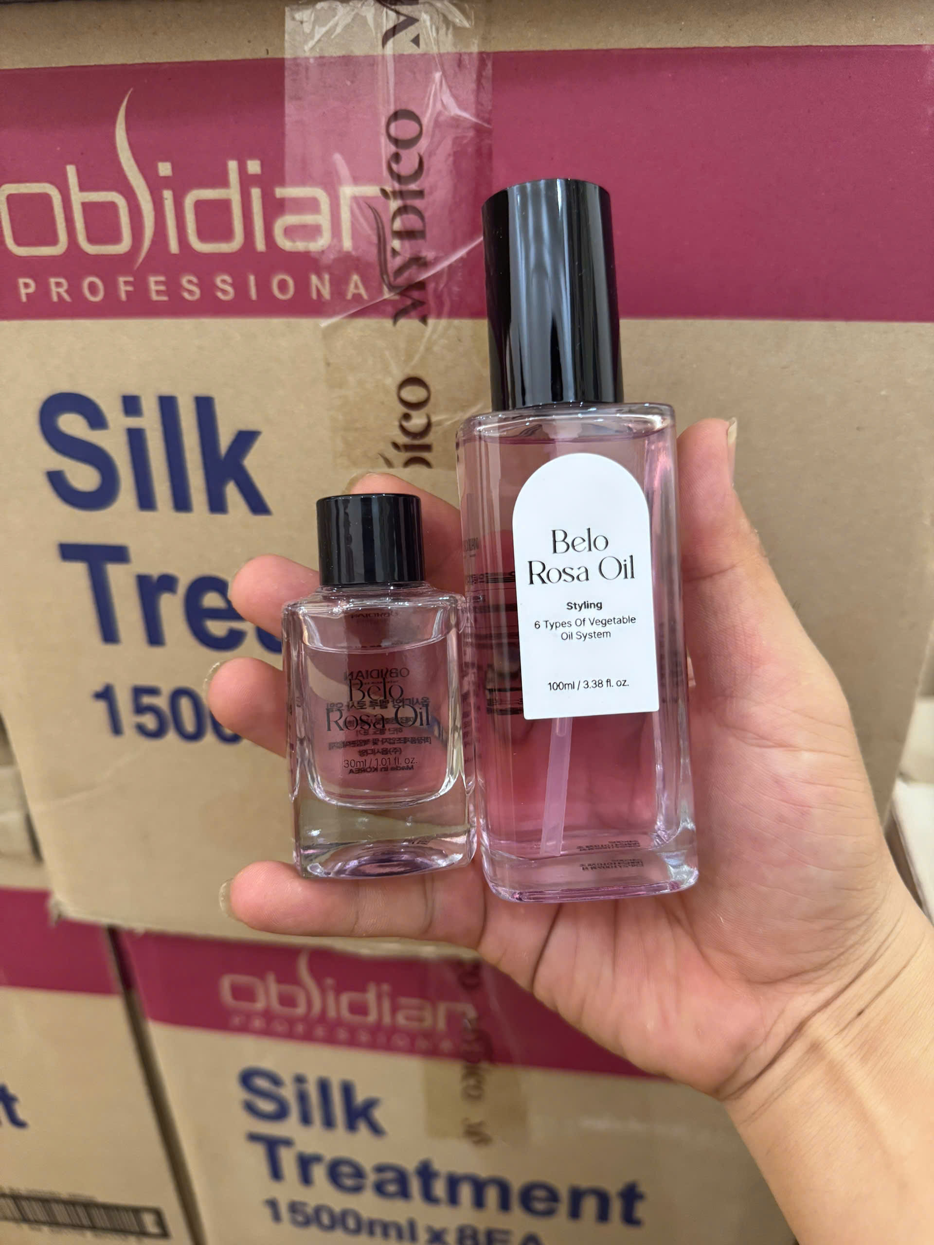 Tinh dầu hoa hồng dưỡng tóc Bella Obsidian Professional Belo Rosa Oil 100ml
