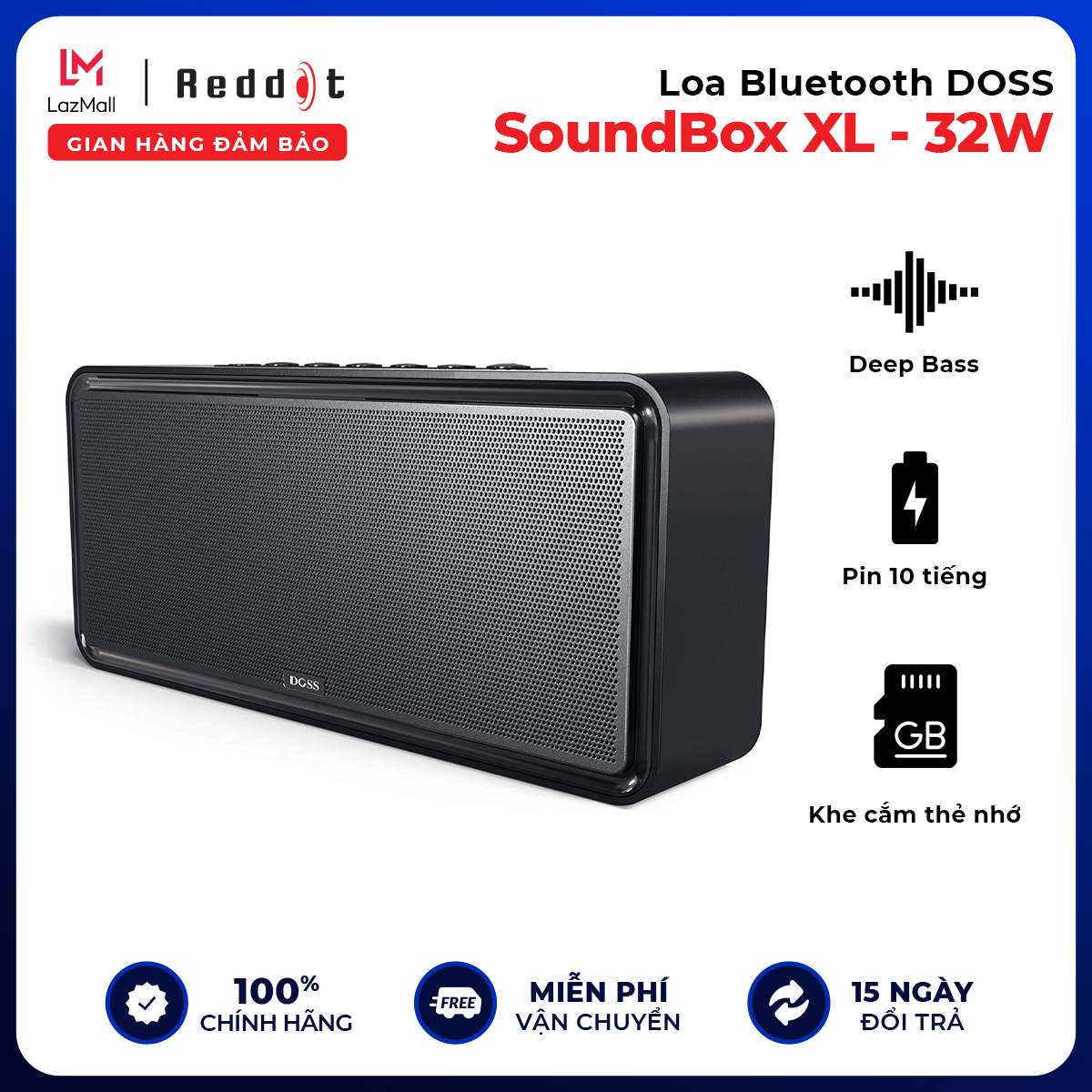 Loa bluetooth Doss SoundBox XL - 32W- Hàng Chính Hãng - Reddot  Mall