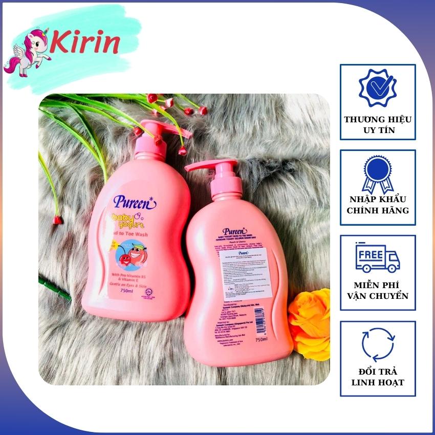 Sữa tắm em bé 2In1 Pureen hương Đào bổ xung Vitamin B5 & Vitamin E