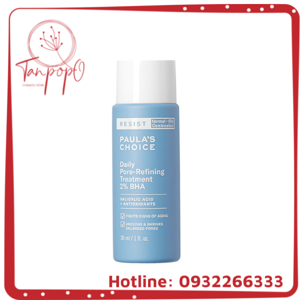 Dung dịch tẩy da chết và se khít lỗ chân lông Paula’s Choice Resist Daily Pore refining Treatment 2% BHA Trial 7827