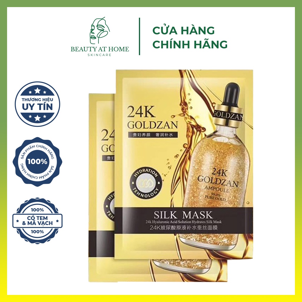 Mặt nạ dưỡng ẩm 24K Goldzan chính hãng cao cấp ngăn chặn lão hóa tăng độ đàn hồi - Beauty at home