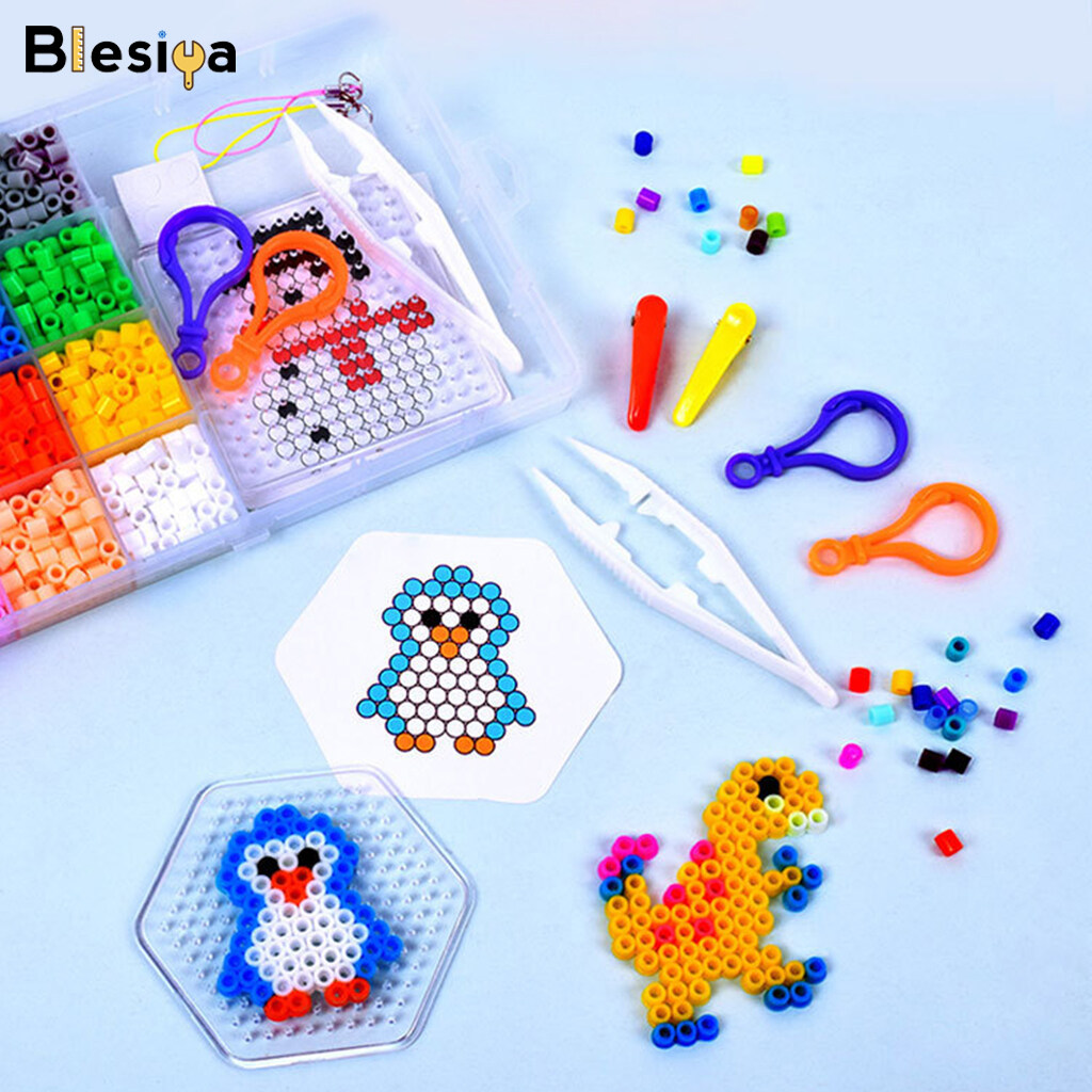 Blesiya 5mm Colorful Hama Perler Fuse Beads Set For Kids DIY Handmaking