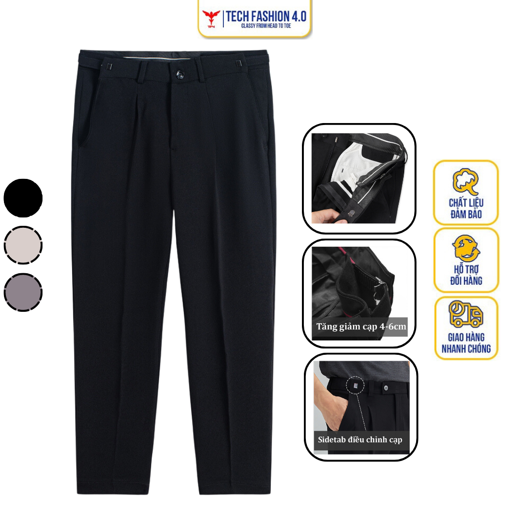 Quần tây nam baggy tăng cạp SMART PANT cao cấp co giãn tốt thương hiệu TF4