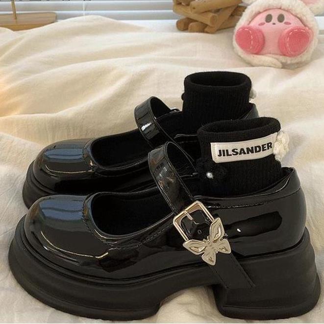 ❐☂ LJ8.14 HHH Giày Mary Jane Lolita đế cao 6cm Giày Búp Bê Đế da mềm đế êm thời trang 2023NEW Cho Nữ 080101