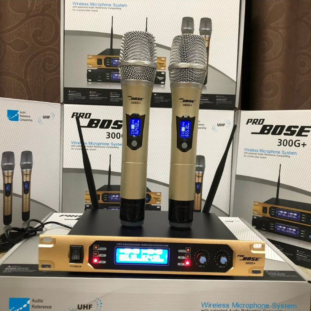 Micro không dây uhf bose pro 300g+. micro karaoke không dây chống nhiễu chuyên nghiệp, sóng mạnh, chống hú tốt, âm thanh trung thực