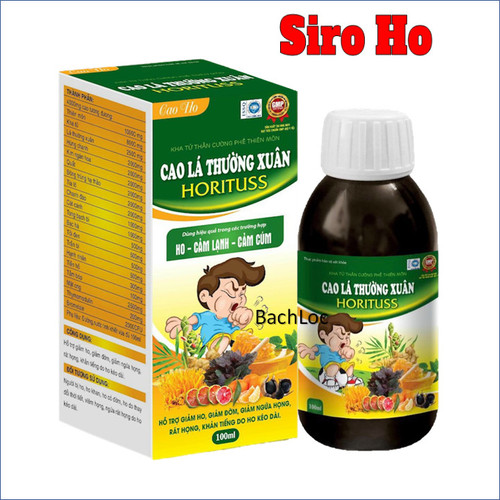 Siro Ho Cao Lá Thường Xuân Horituss giảm ho, giảm đờm, giảm đau rát cổ họng cho bé từ 1 tuổi - Chai 100ml - Cao Lá Thường Xuân Horituss