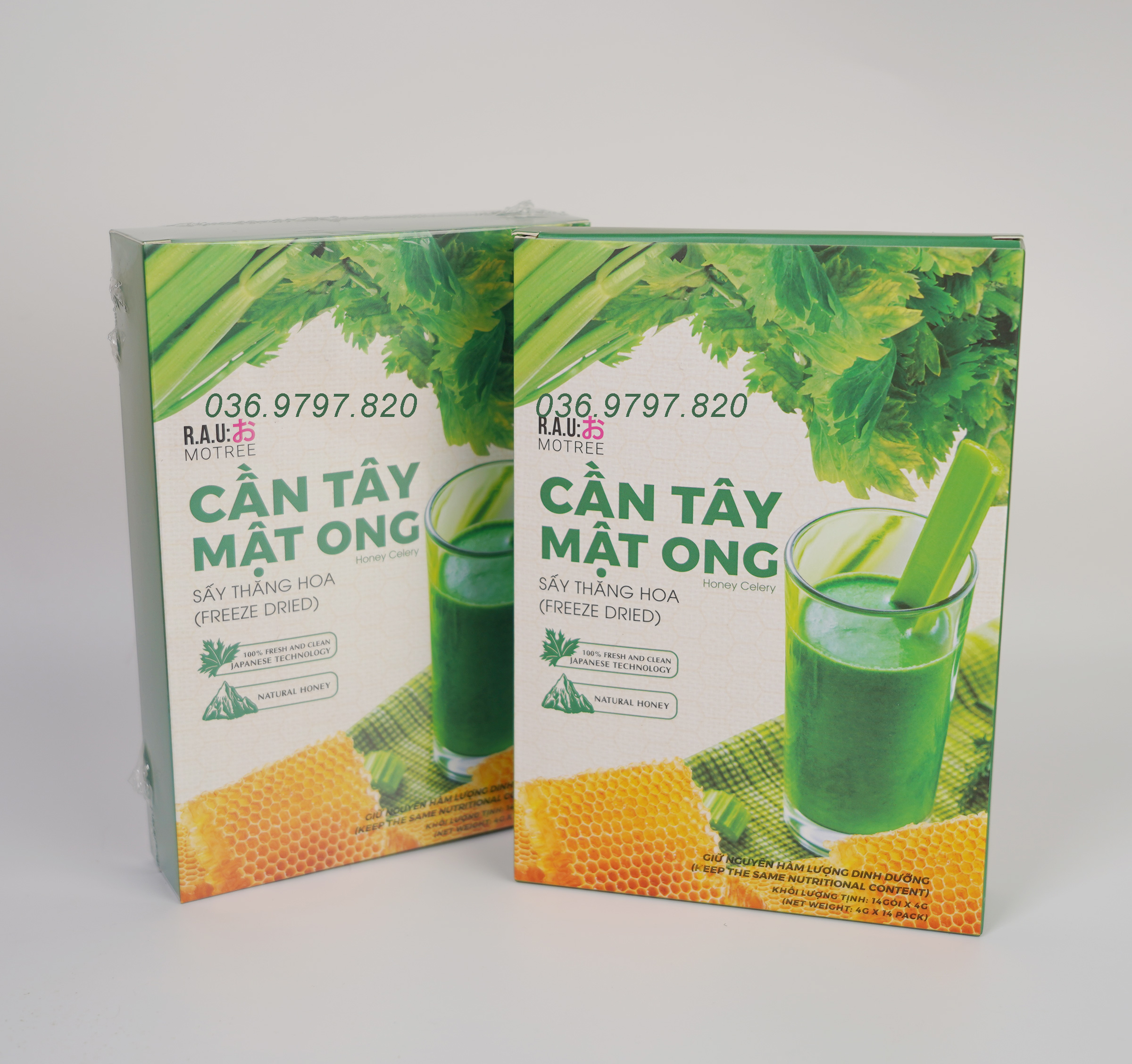 Combo 2 hộp Cần tây mật ong giảm cân Motree - Hộp 14 gói
