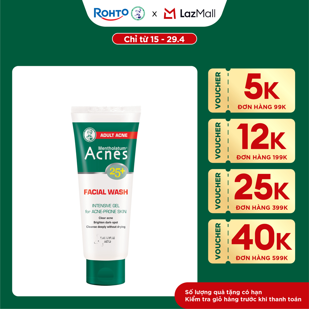 Sữa rửa mặt ngăn ngừa mụn dạng gel Acnes 25+ Facial Wash 100g