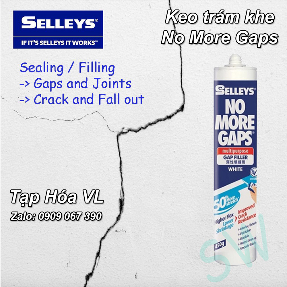 Keo trám khe nứt chuyên dụng Selleys No More Gaps (White)
