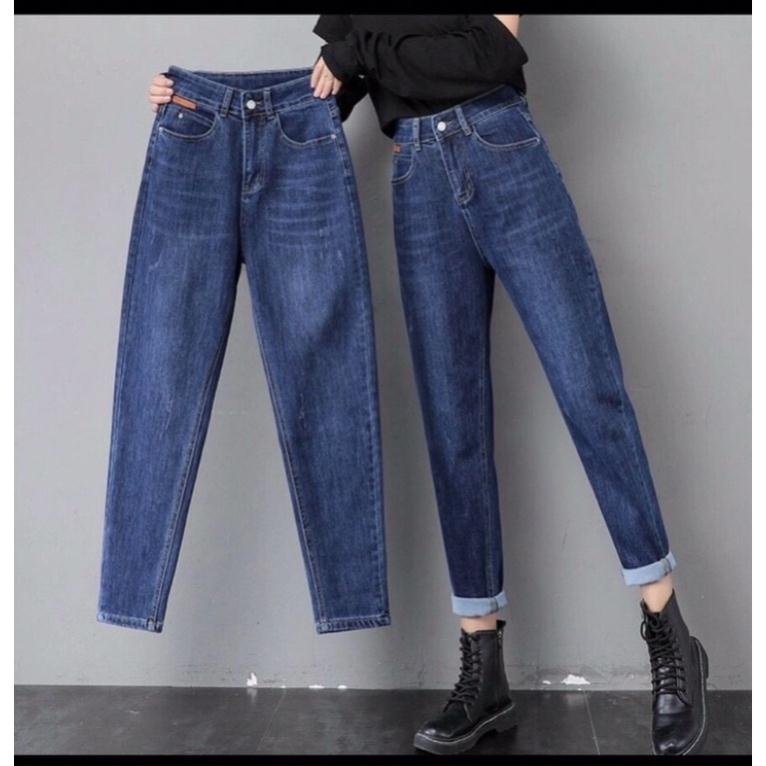 Quần jean bò baggy nữ cạp cao hàng Quảng Châu phong cách Hàn Quốc sành điệu style năm 2021