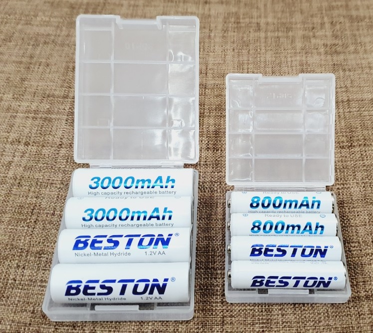 Bộ 8 Viên Pin Sạc AA và AAA, Pin Sạc BESTON, Pin Ni-MH 1.2V Gồm 4 viên Pin Tiểu Sạc AA 3000 mAh và 4 Viên Pin Đũa Sạc AAA 800 mAh ( Tặng Kèm Hộp Đựng Chưa Kèm Sạc )
