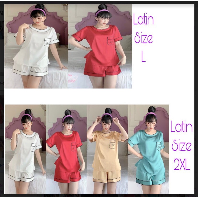 Đồ bộ đùi mặc nhà lụa Satin cực sang trọng, có túi sâu.