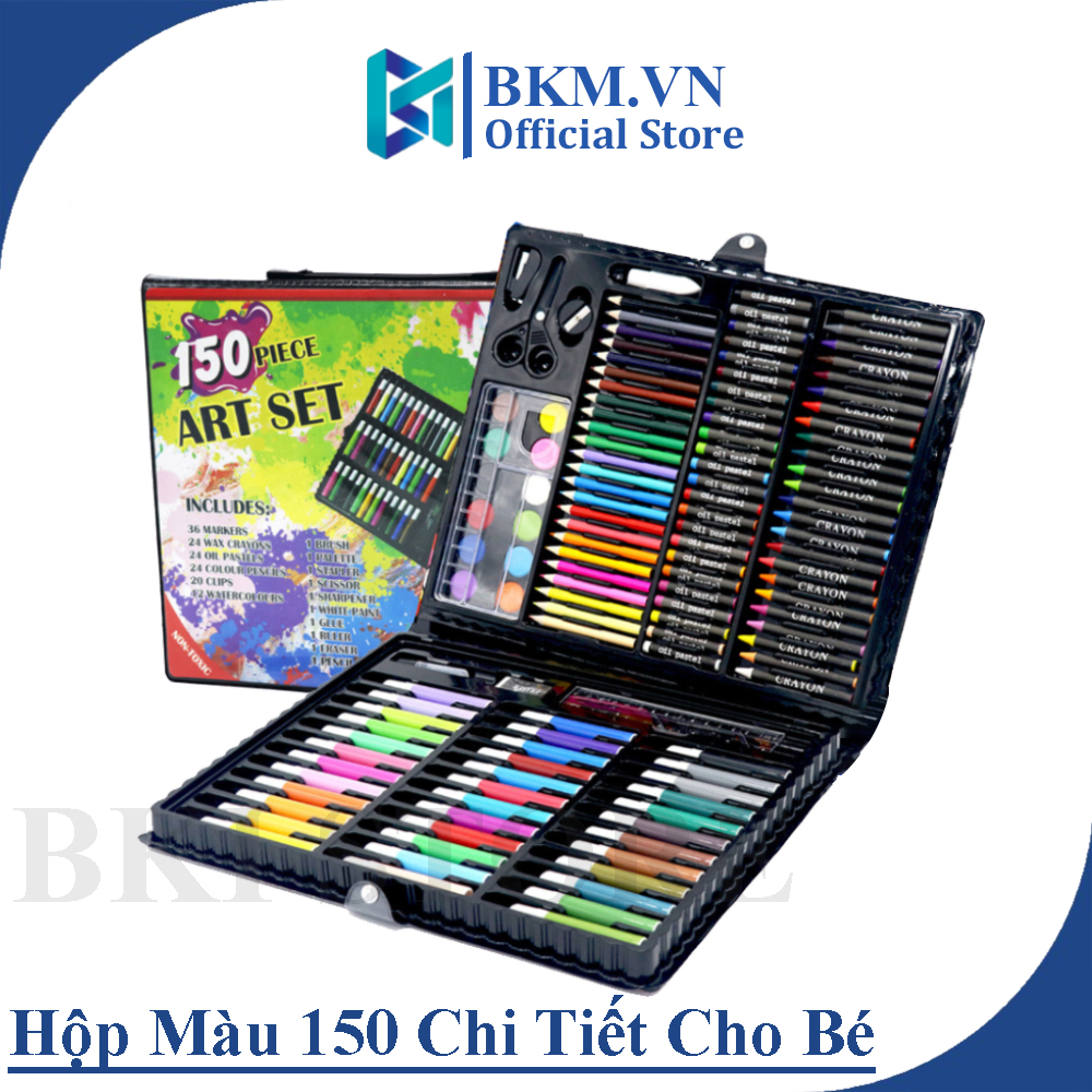 Hộp Màu 150 Chi Tiết Cho Bé Yêu Thỏa Sức Sáng Tạo, Bộ Bút Màu Vẽ 150 Món Thiết Kế Gọn Gàng, Đẹp Mắt, Hoàn Toàn Không Độc Hại, An Toàn Cho Bé.