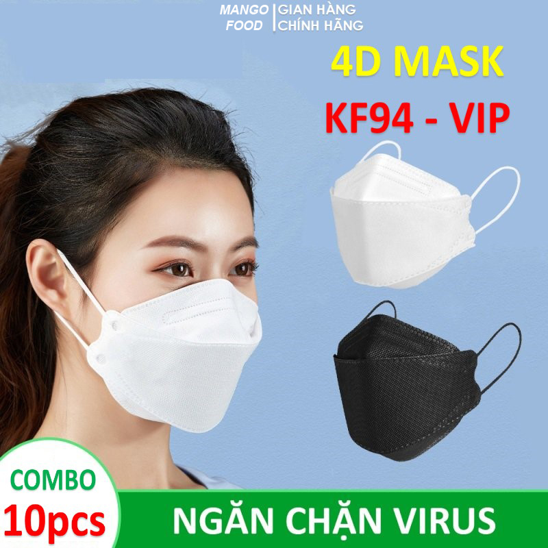 [SIÊU SALE TẾT 2022] Bán Sỉ Thùng 300 Chiếc Thùng 200 Chiếc Khẩu Trang Y Tế KF94 4D Mask Công Nghệ Hàn Quốc Ngăn Ngừa Virus Bụi Mịn PM2.5 Chống ô nhiễm không khí - Hàng Chính Hãng MANGO FOOD