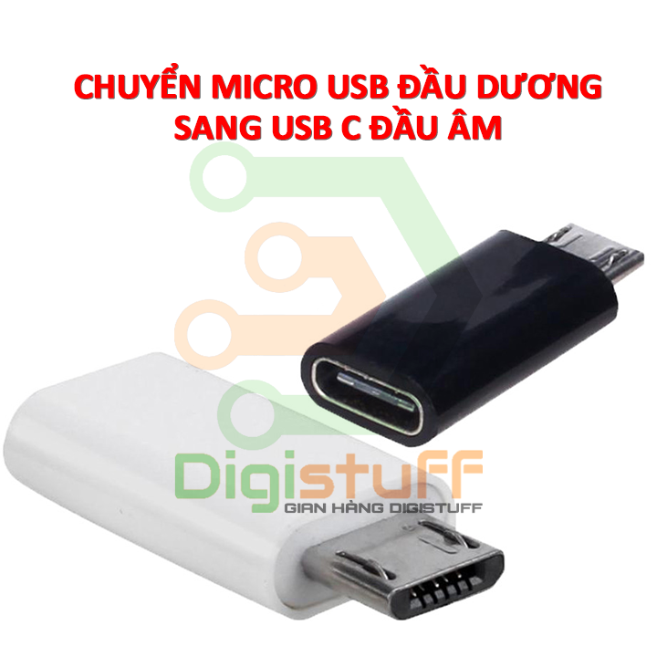 Đầu chuyển Micro USB dương sang USB type C âm