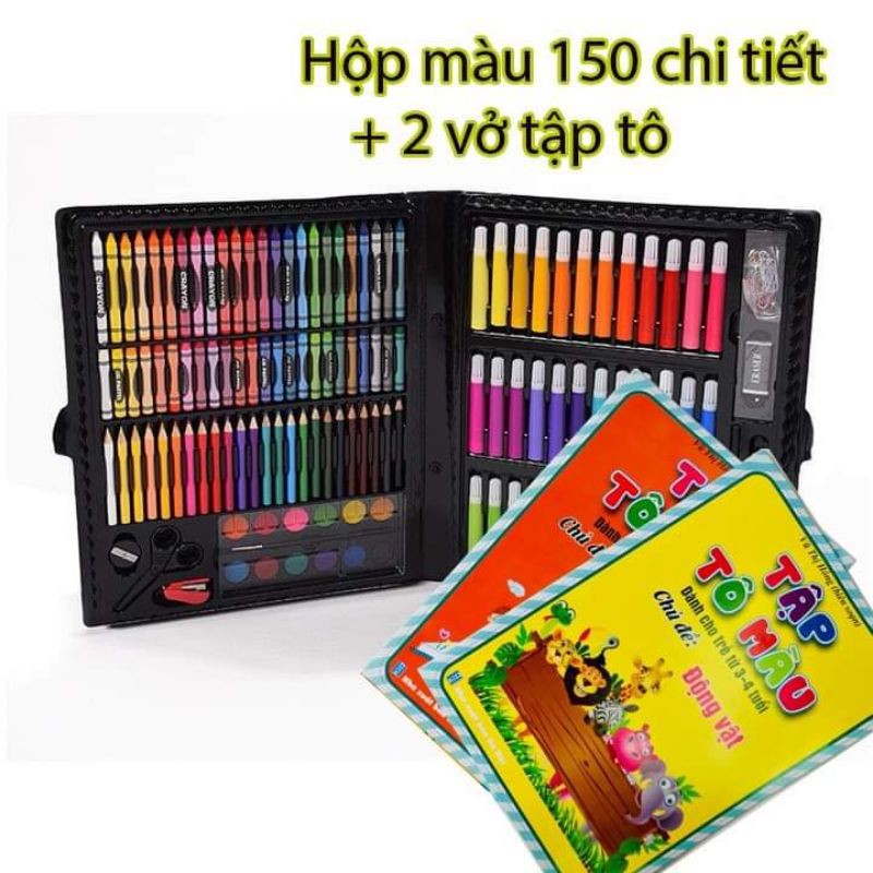 Hộp bút màu 150 chi tiết ( có tặng quà ) cho bé tập tô sáng tạo - Soleil shop