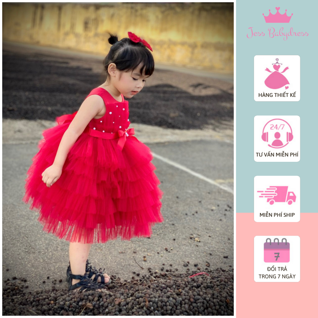 Váy công chúa JessBaby sofia 6 tầng, đầm công chúa, váy cho bé, đầm cho bé, vay, vải voan Hàn, 100% hàng thiết kế