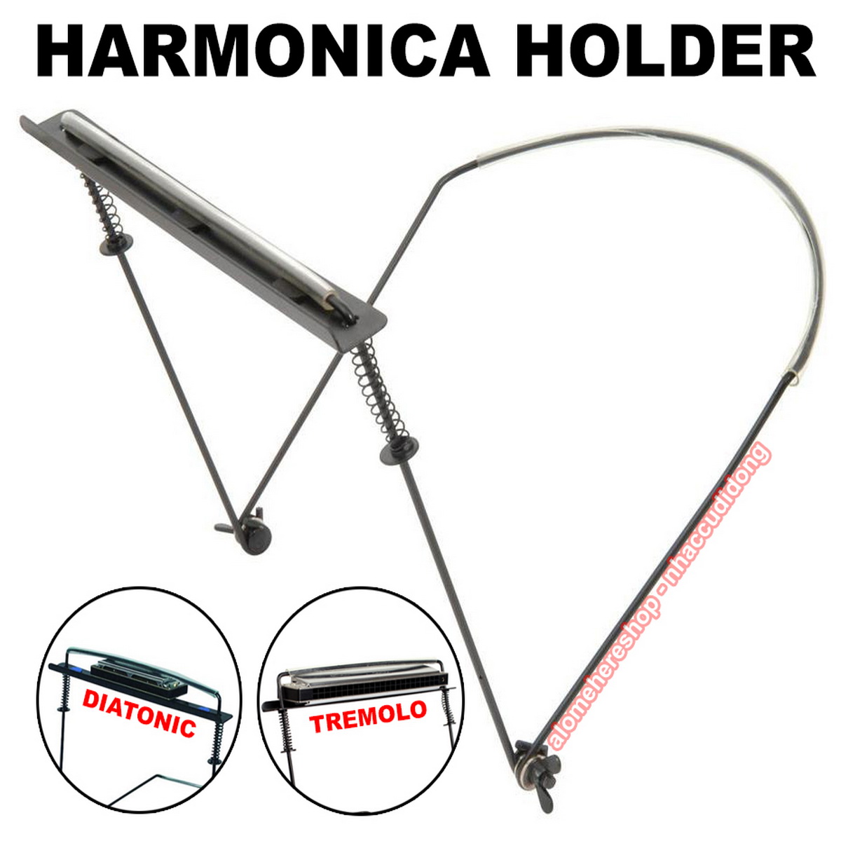 Kẹp kèn harmonica tremolo 24 lỗ (Đen)