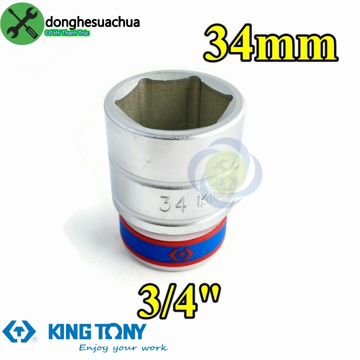 Tuýp 34mm loại 3/4 kingtony 633534m loại ngắn 6 cạnh màu trắng