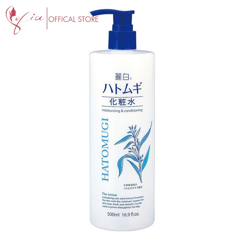 Nước hoa hồng cấp ẩm, làm mềm da, dưỡng trắng da chiết xuất ý dĩ reihaku hatomugi moisturing & conditioning lotion 500ml