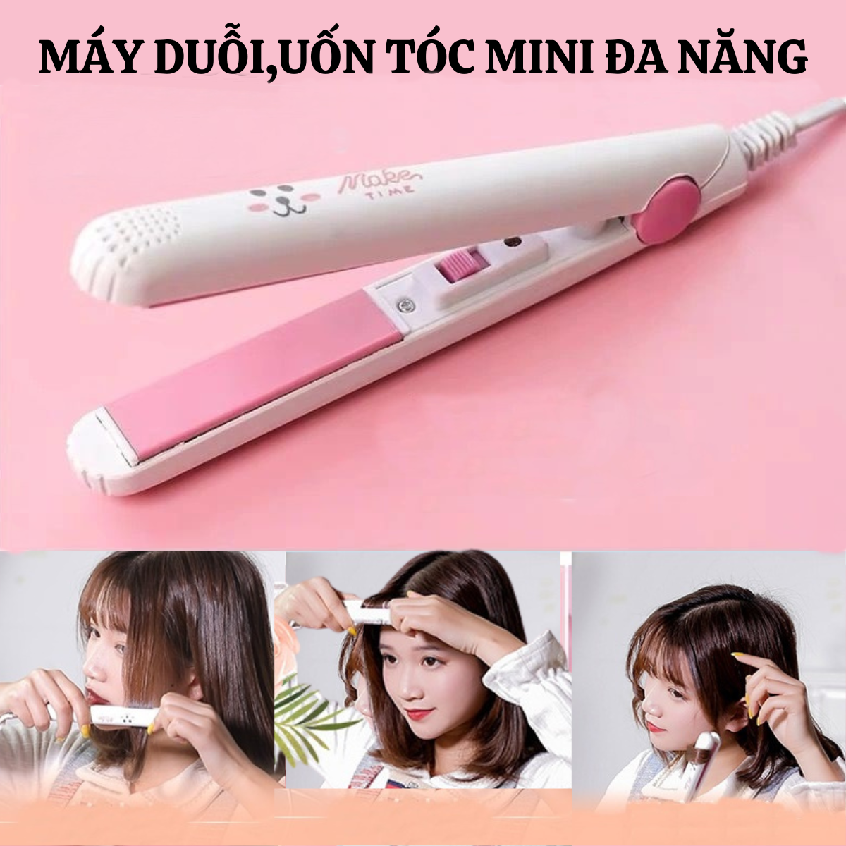 Máy duỗi tóc thẳng, duỗi phồng, uốn tóc mini đa năng tại nhà nhanh chóng,tiện lợi_ freeship