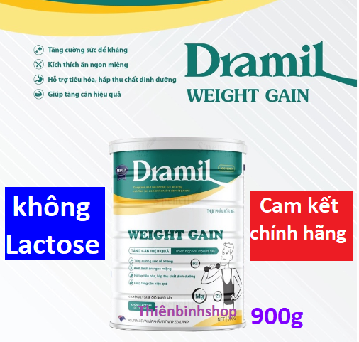 Chính hãng 900g, HSD 2025 Sữa bột Dramil Weight Gain - Sữa tăng cân chuyên