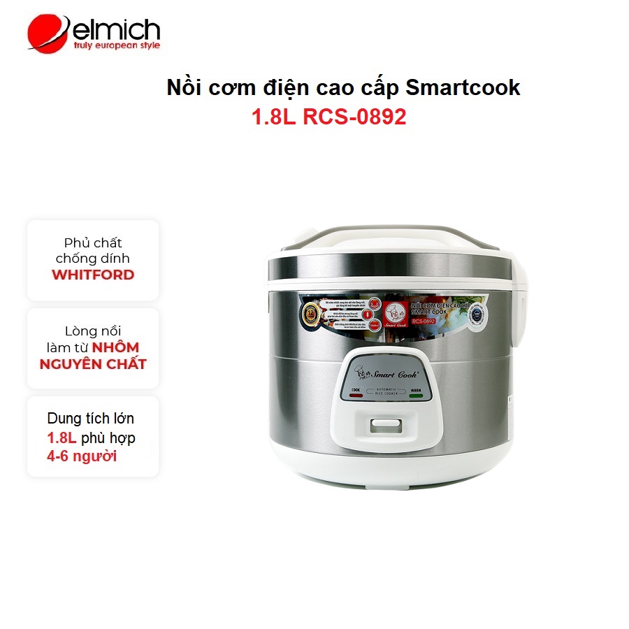 Nồi cơm smartcook rcs-0892, 1.8l