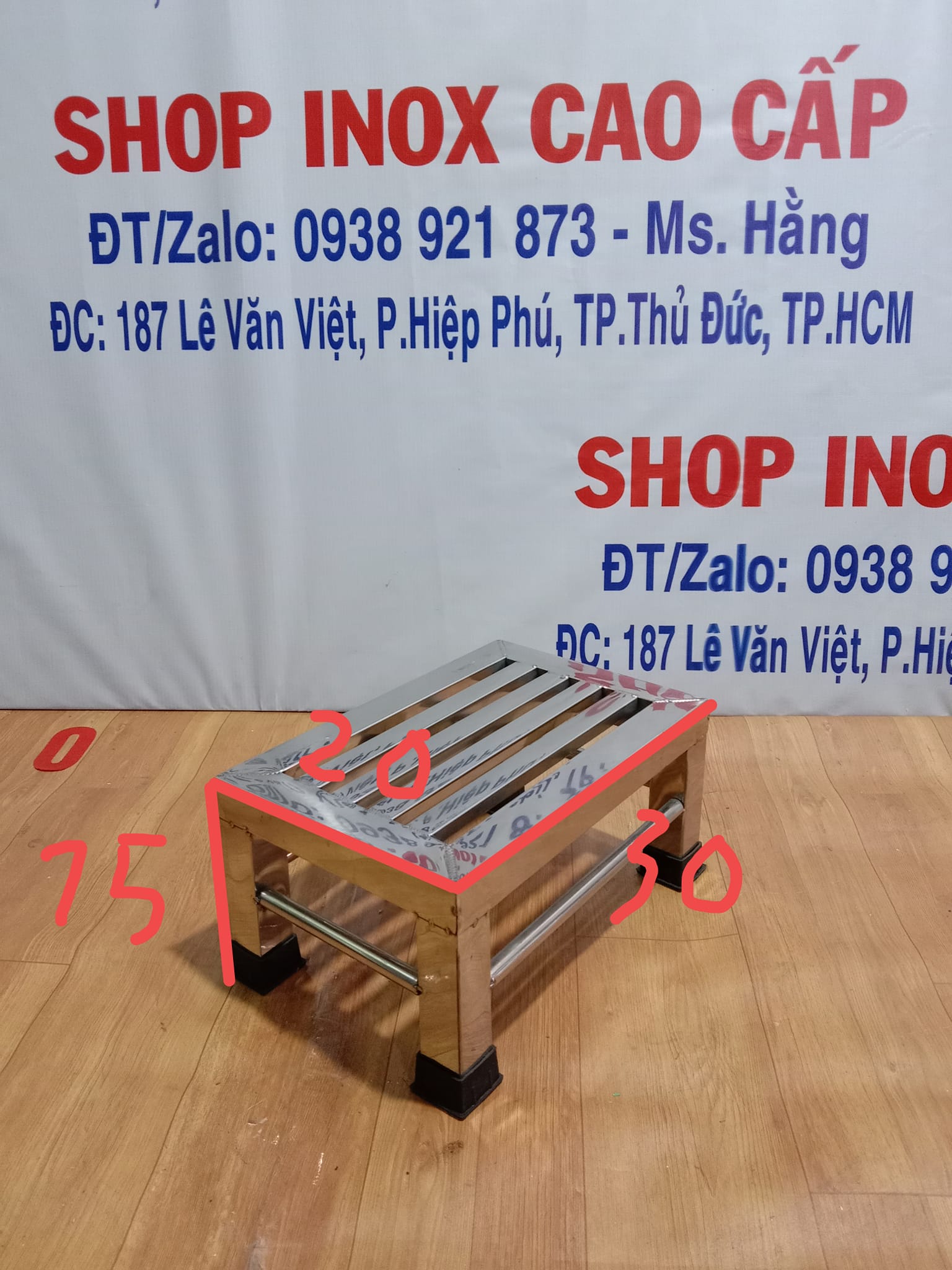 Ghế Đẩu INOX Cao Cấp Hộp Vuông  - Mã: GĐ05I