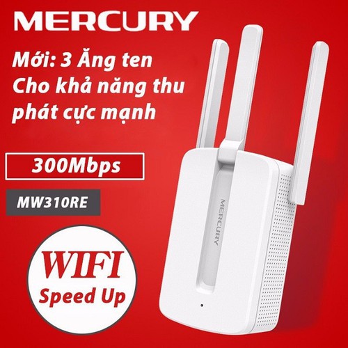 Bộ kích sóng wifi 3 râu mercury cực mạnh mw310re - 300mbps