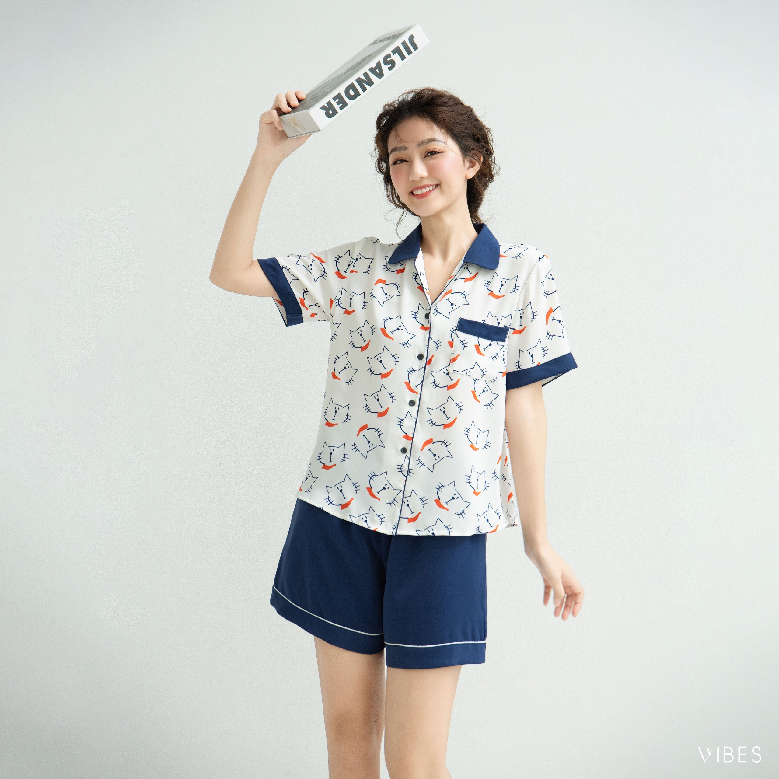 VIBES Pijama ngắn Cat Py Set