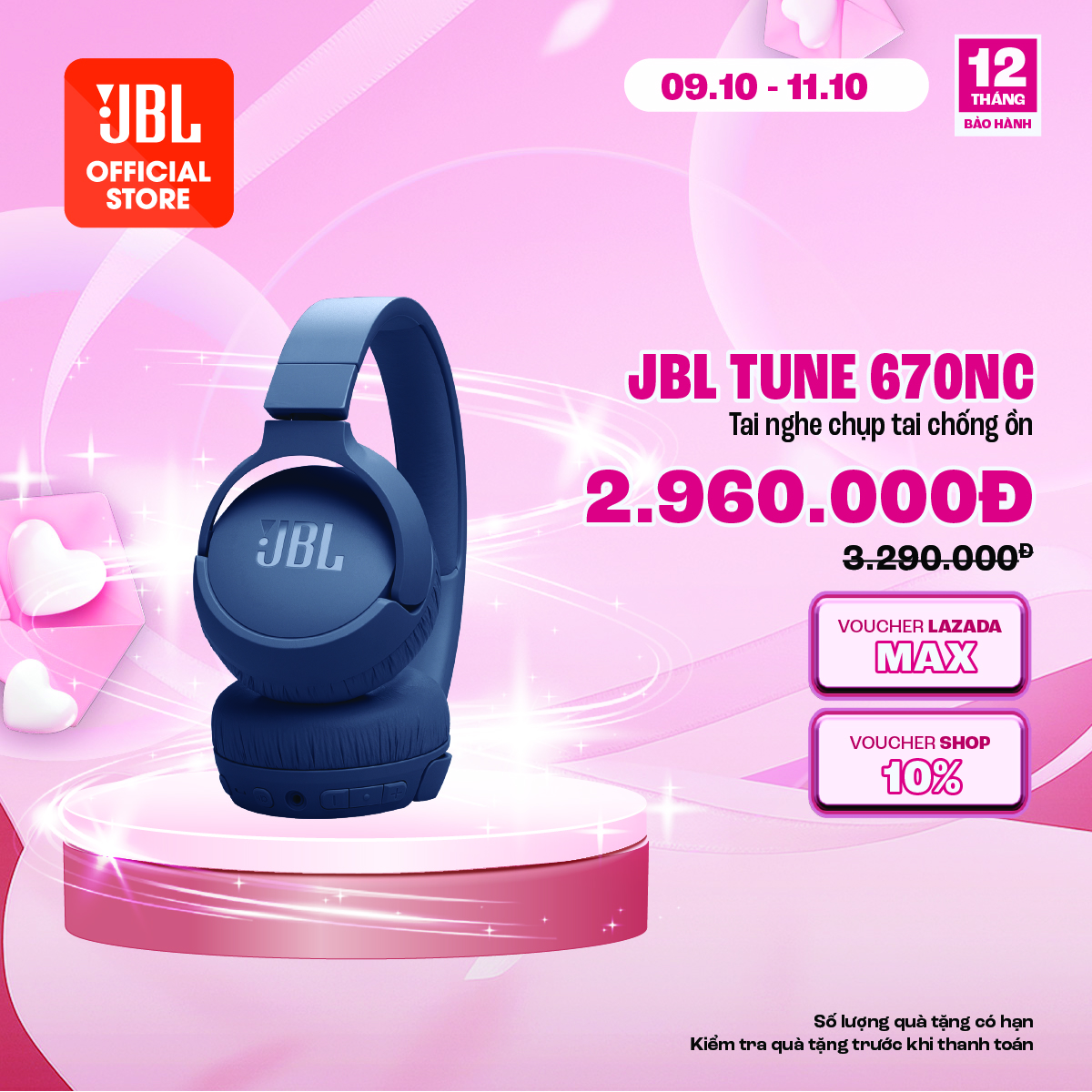 Tai Nghe Bluetooth JBL Tune 670NC - Hàng Chính Hãng