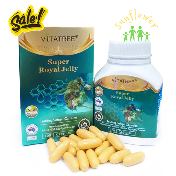 Sữa ong chúa vitatree super royal jelly 1600mg 100 viên của úc
