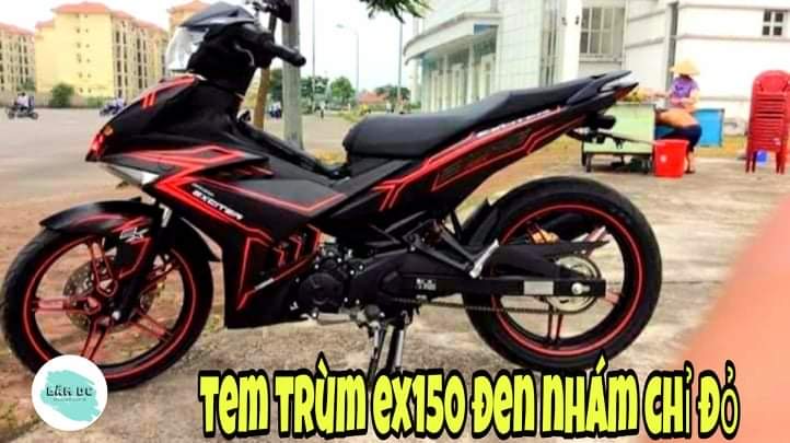 Tem trùm ex150 xanh chỉ trắng,đen chỉ đỏ một mẫu hai màu