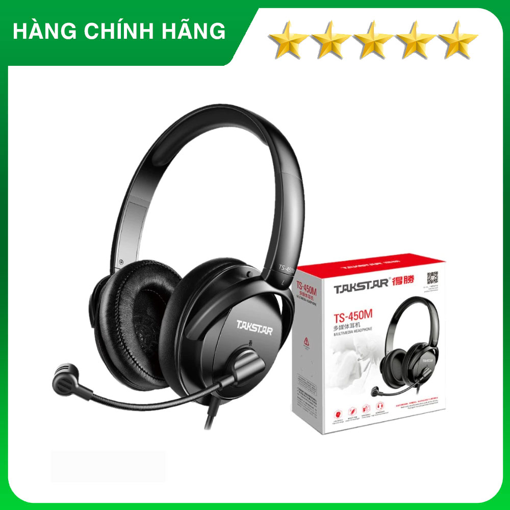 Tai nghe Takstar TS-450M dành cho họp trực tuyến, học online, chơi game, nghe nhạc có kèm micro