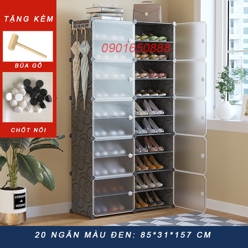 [CHẤT LƯỢNG SỐ 1 - TỦ GIÀY 20 NGĂN] Tủ nhựa đựng giày lắp ghép - Kệ để giày - Giá giày dép đa năng