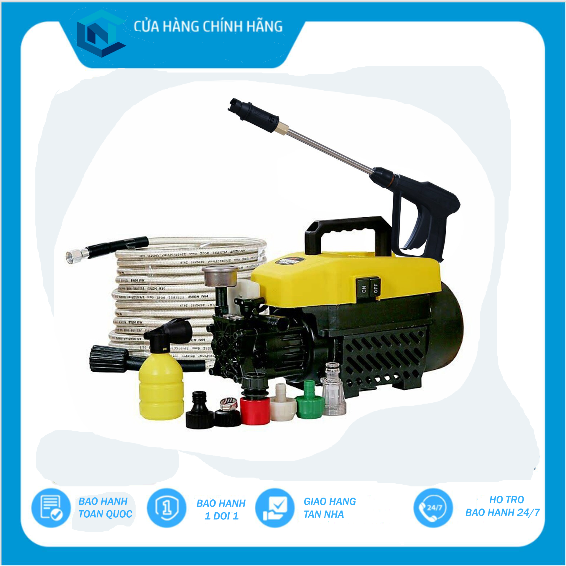 Máy phun rửa áp lực - Máy phun rửa áp lực cao Sakura 1800w công nghệ mới đánh bay mọi vết bẩn trong 3 phút với bột rửa xe không chạm