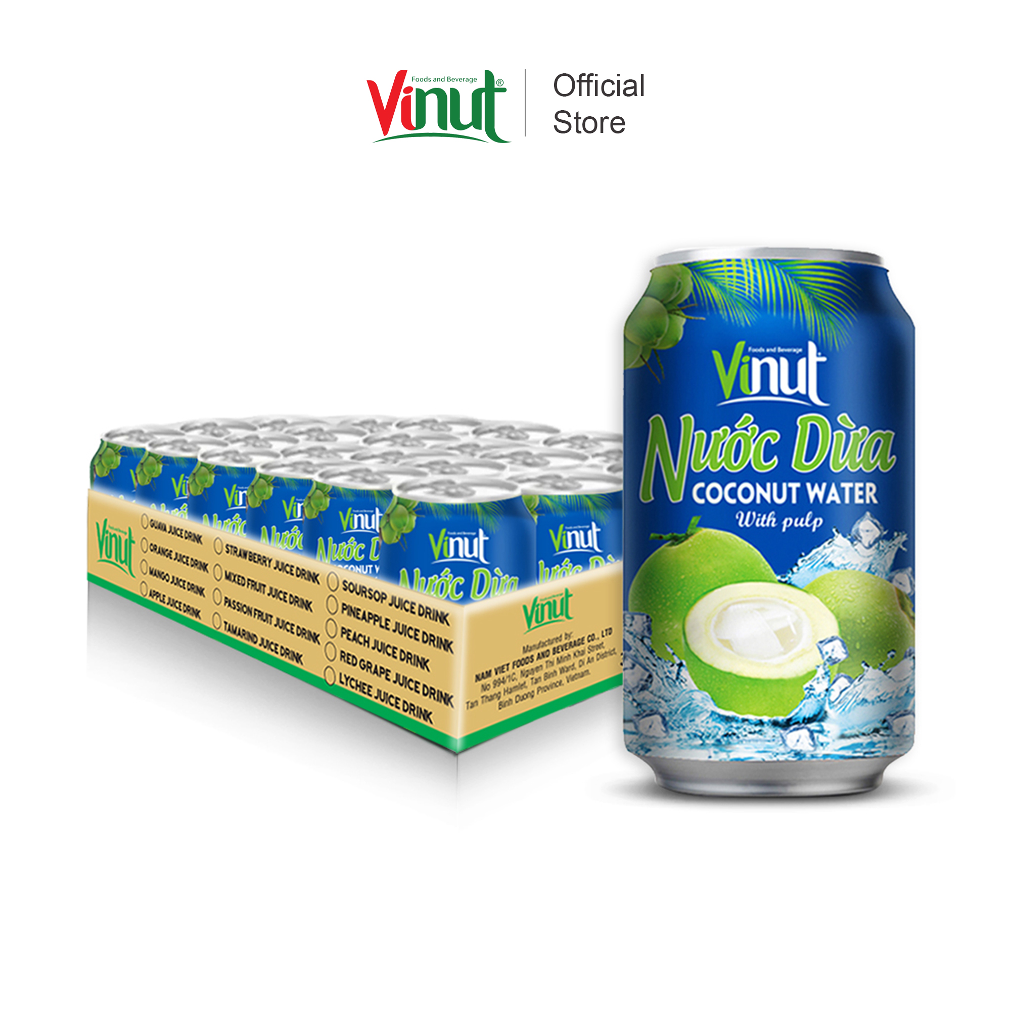 Nước Dừa có cơm dừa Vinut 330ml