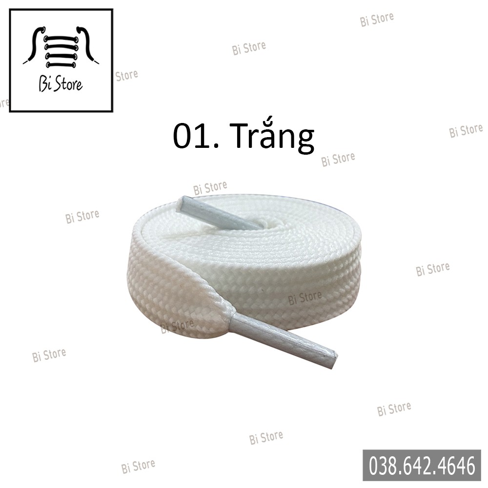 Dây giày MCQueen bản to đen, trắng rộng 1,5cm dài 120cm