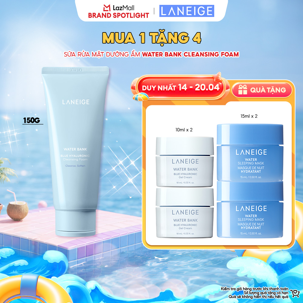 Sữa Rửa Mặt Dưỡng Ẩm Laneige Water Bank Blue HA Cleansing Foam 150g