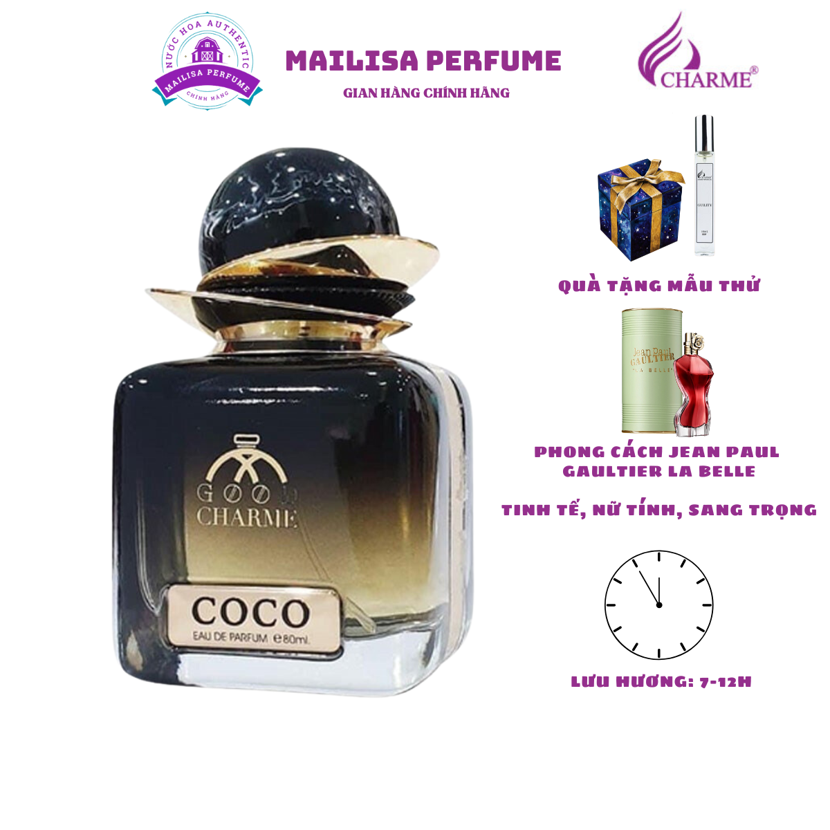 Nước Hoa Nữ Good Char.me Coco Đen 80ml Tinh tế, Nữ tính