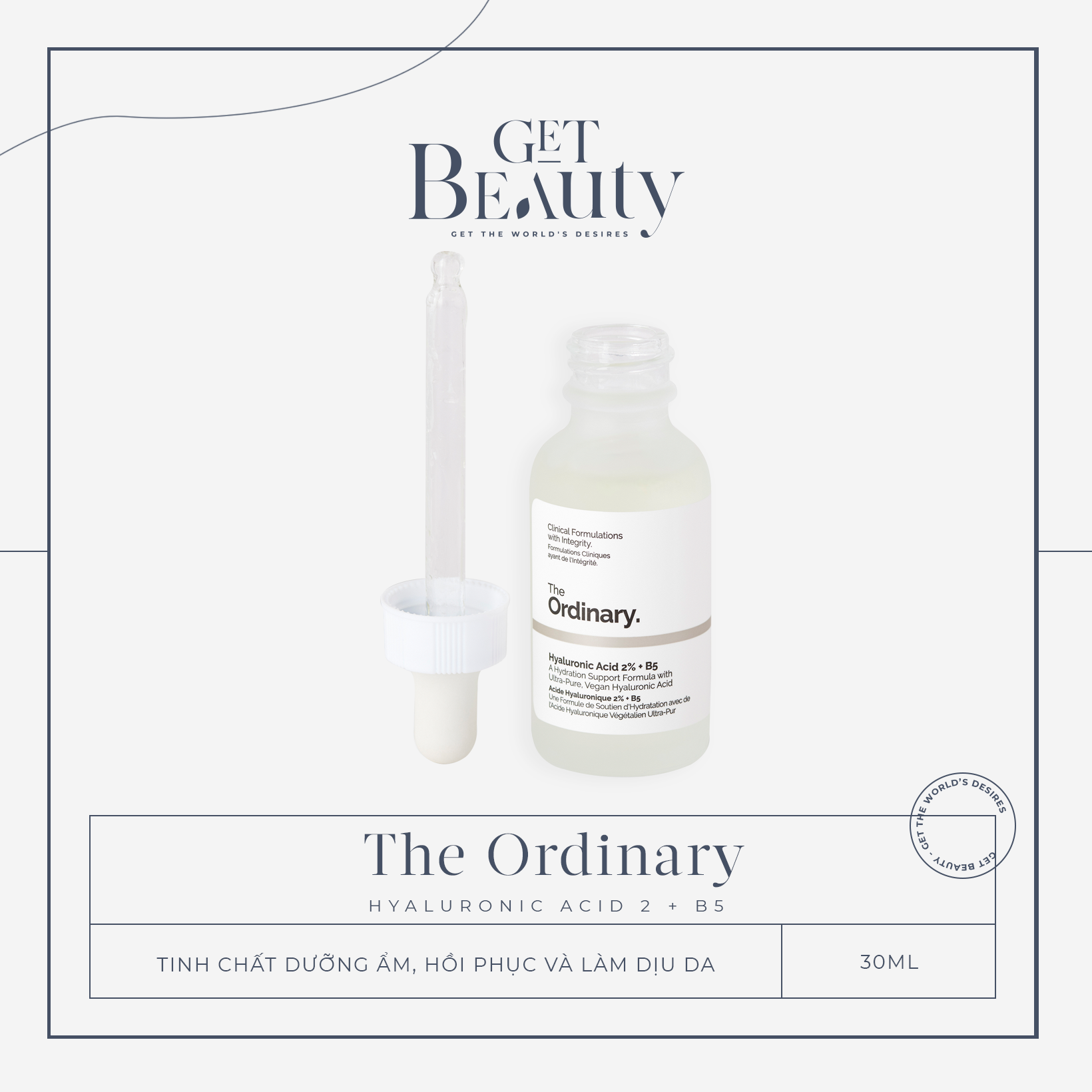 [HCM]TINH CHẤT THE ORDINARY HYALURONIC ACID 2% + B5 SERUM
