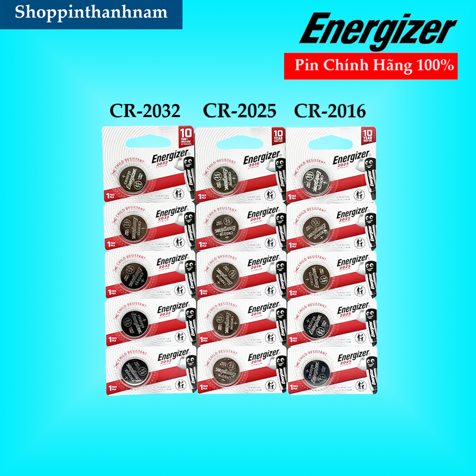 Pin Energizer CR2032 / CR2025 / CR2016 Lithium 3V Chính Hãng