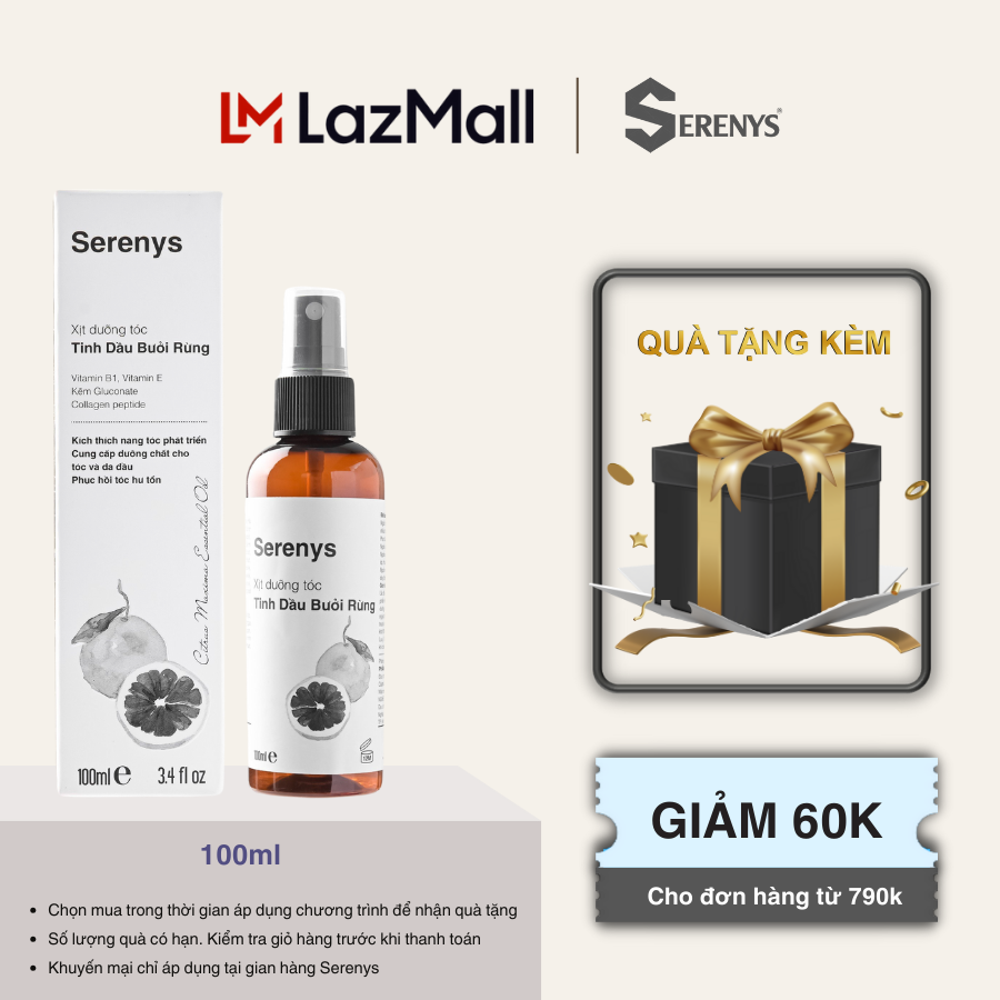Xịt dưỡng tóc Serenys Tinh dầu bưởi rừng