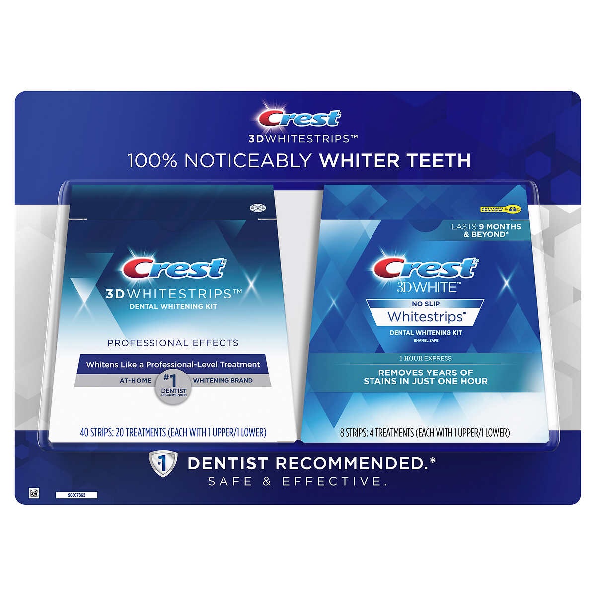 CHÍNH HÃNG Miếng dán trắng răng Crest 3D Whitestrips Dental Whitening Kit - hàng nhập Costco Mỹ