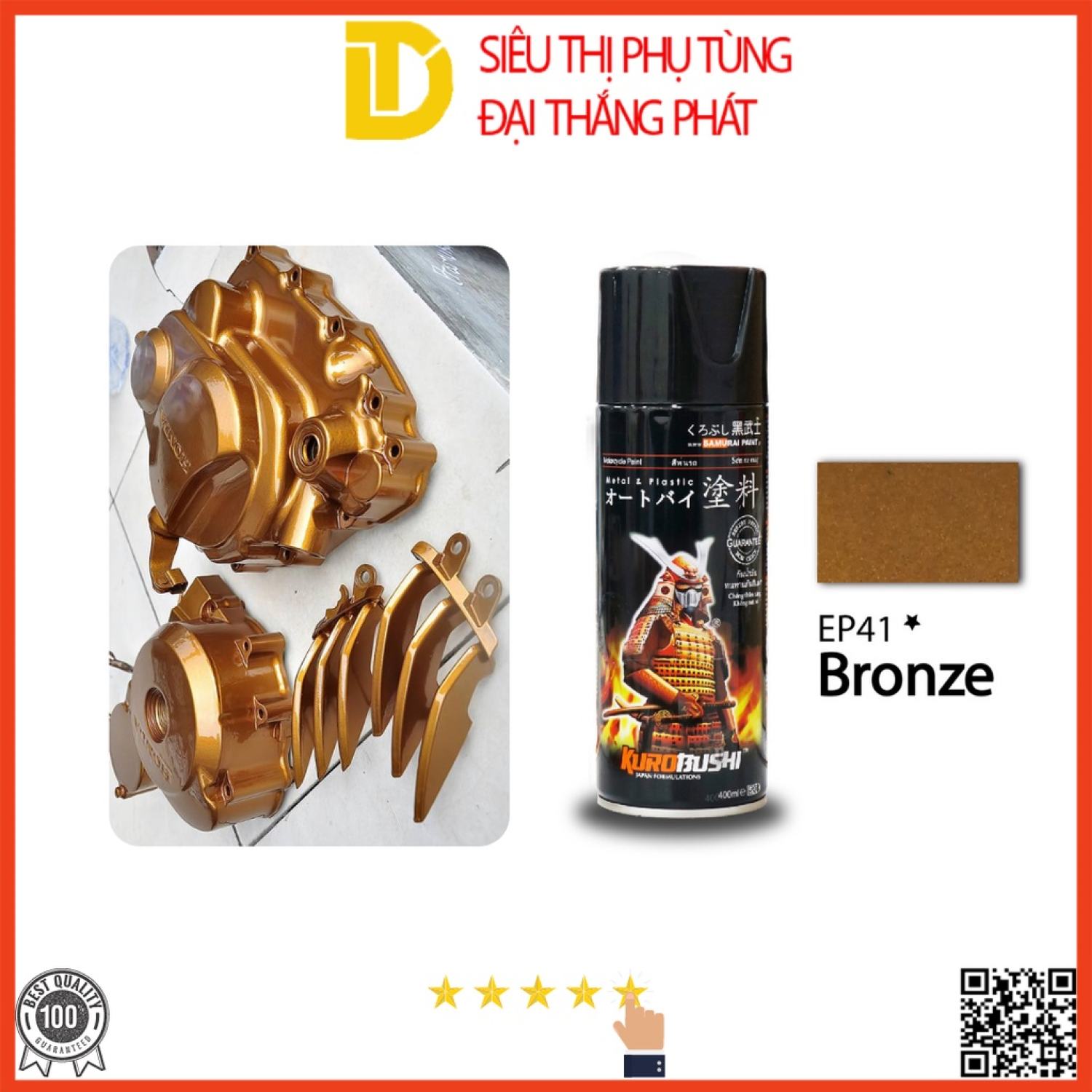 Sơn samurai sơn xịt xe máy ep41* màu đồng