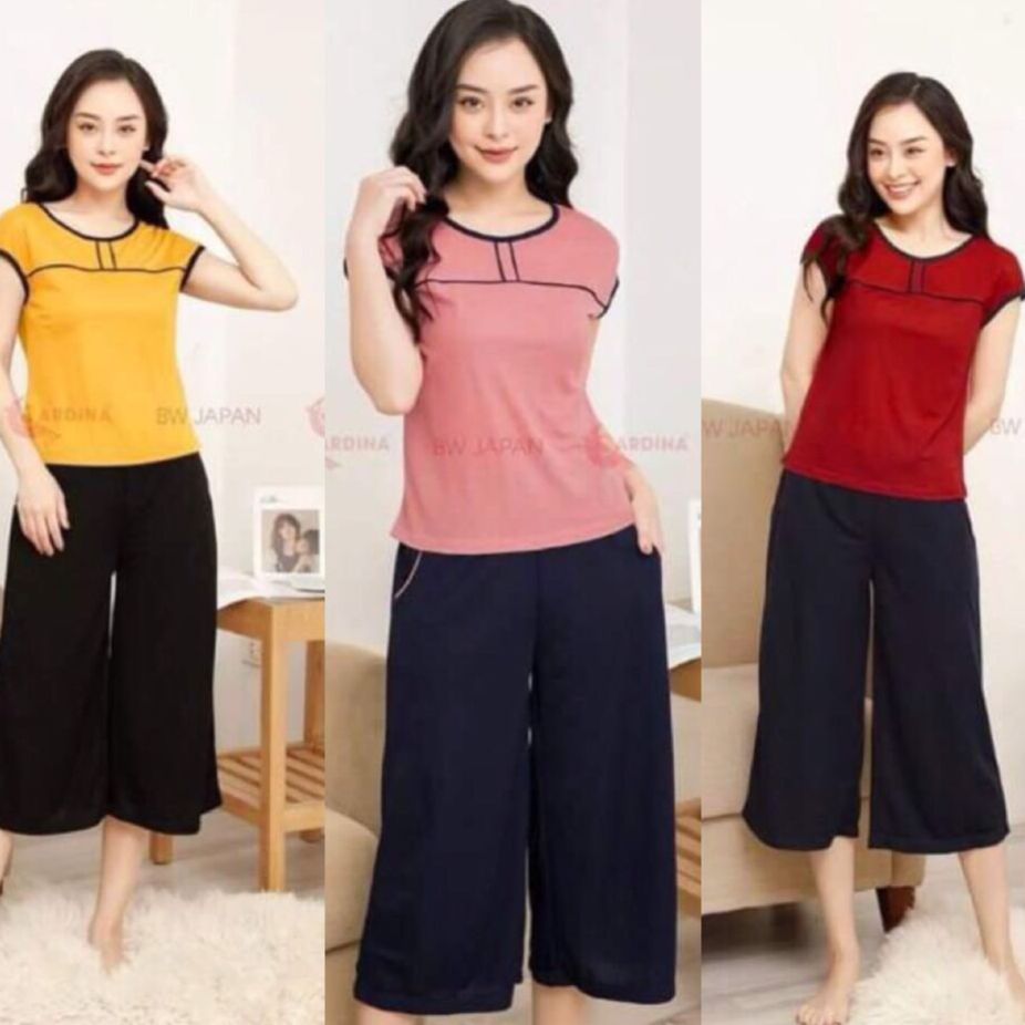 Set bộ ống rộng thời trang phối viền sang trọng siêu dễ thương