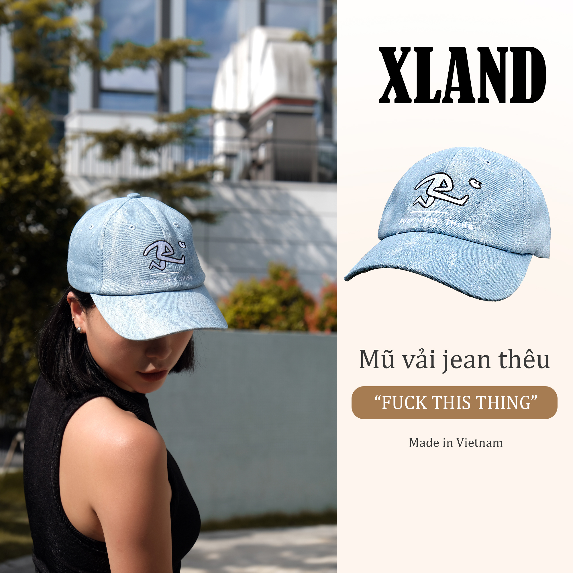 Mũ lưỡi trai Unisex cá tính độc đáo Xland Hàng local brand thiết kế made in Việt Nam 100% Phù hợp cho pickle ball, du lịch, dã ngoại, camping....v...v...
