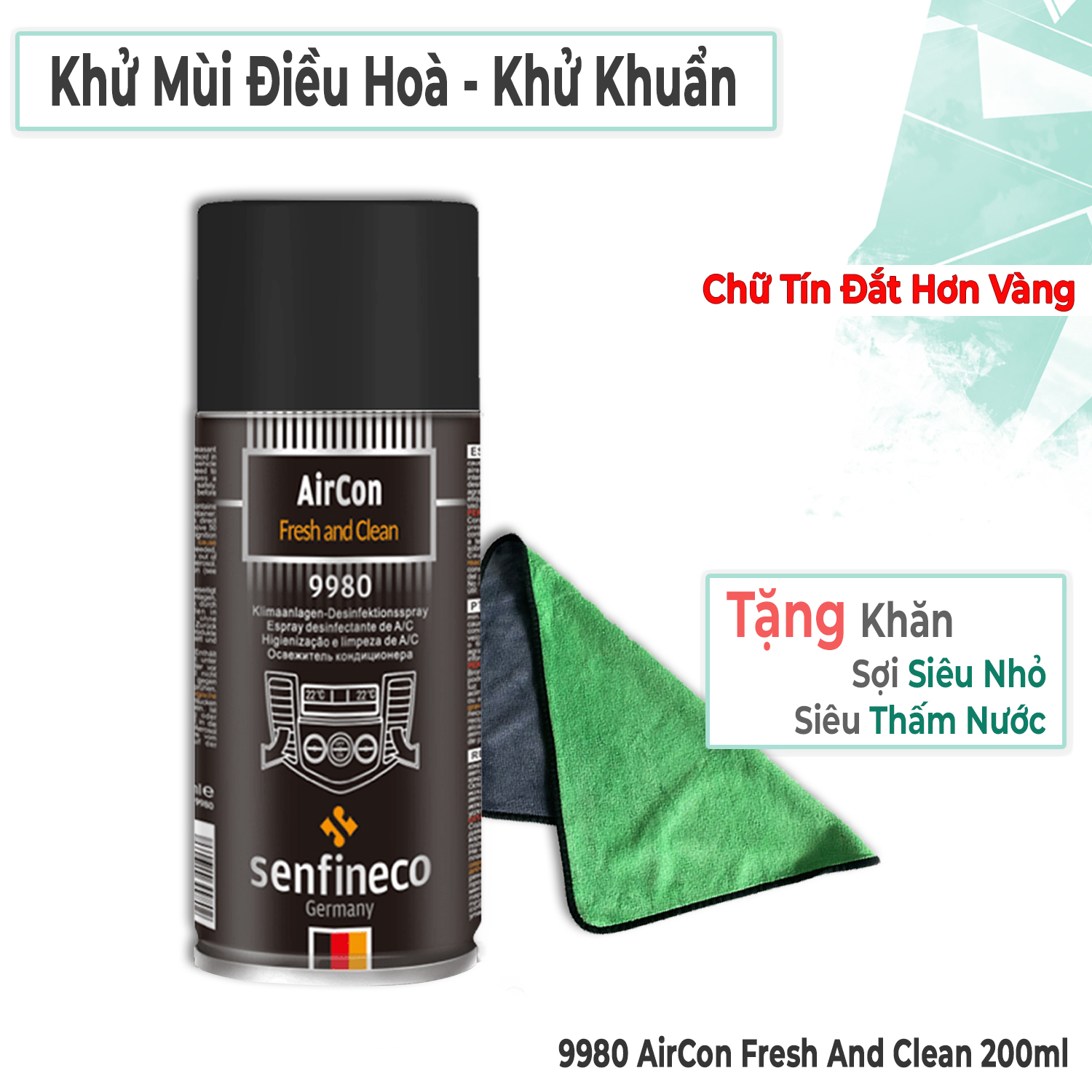 Senfineco 9980 khử mùi điều hòa khử nấm mốc xe hơi