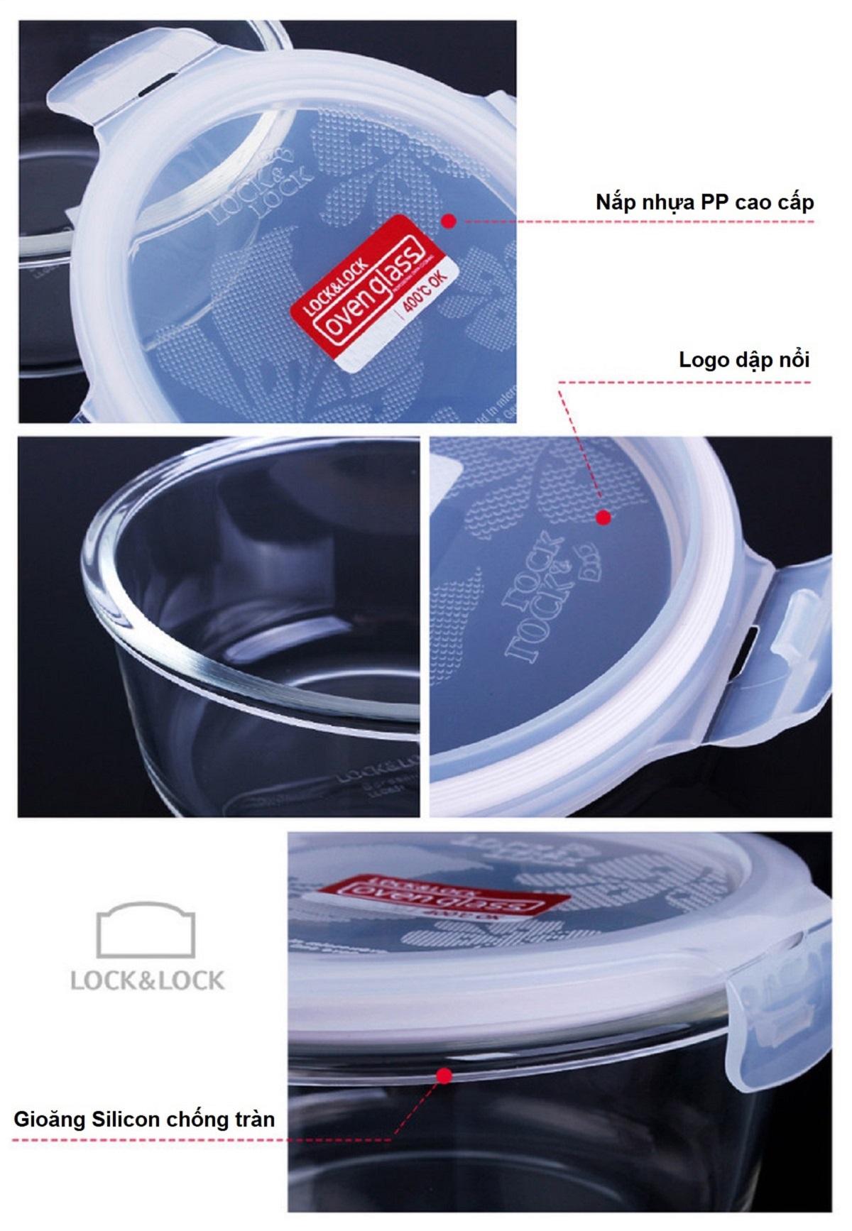 Combo 2 hộp thủy tinh lock&lock 600ml